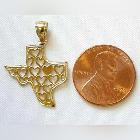 New Solid 14K Deep in the Heart of Texas Necklace Jewelry Charm Pendant - Picture 10 of 11